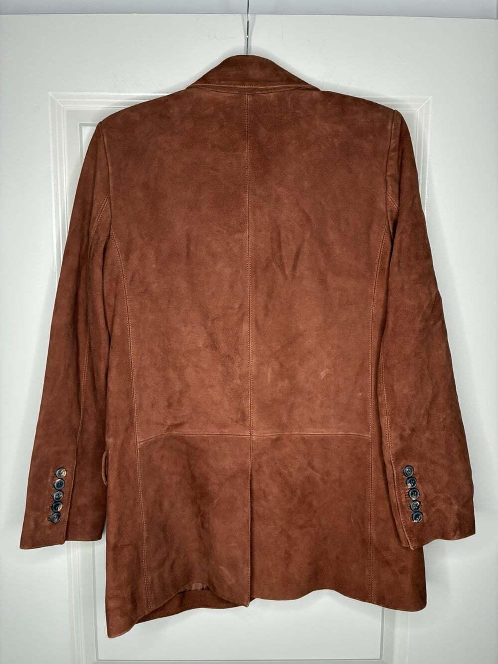 Madewell The Kline Blazer in Soft Mahogany Size 4 100% Suede Leather - Picture 6 of 10